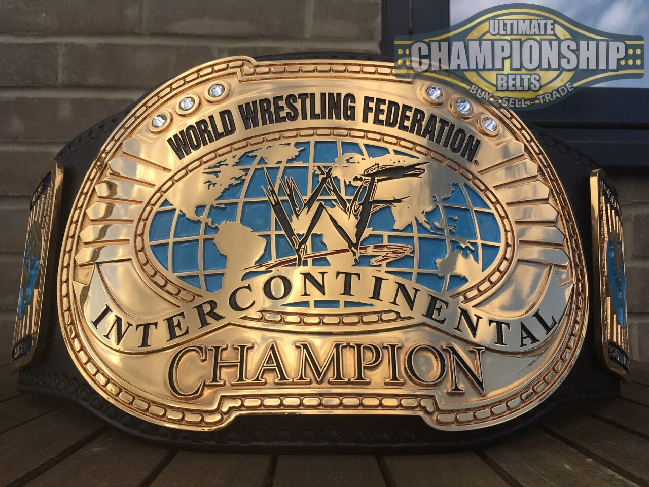 WWF Oval IC Intercontinental Championship belt Real 24k plated Real Leather American Made🇺🇸