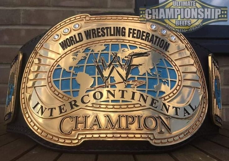 WWF Oval IC Intercontinental Championship belt Real 24k plated Real Leather American Made🇺🇸
