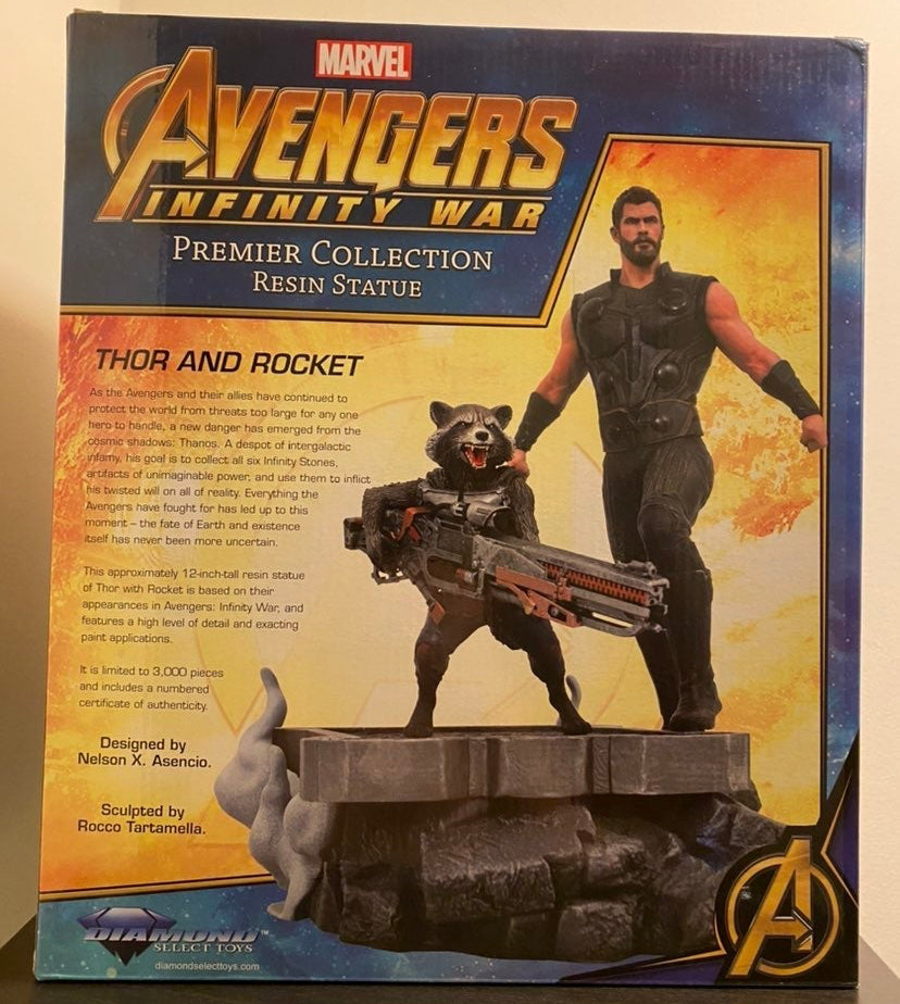 Avengers: Infinity War Marvel Premier Collection Thor & Rocket Statue Limited Edition