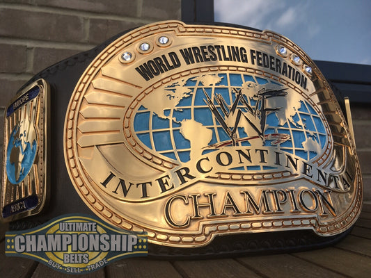 WWF Oval IC Intercontinental Championship belt Real 24k plated Real Leather American Made🇺🇸